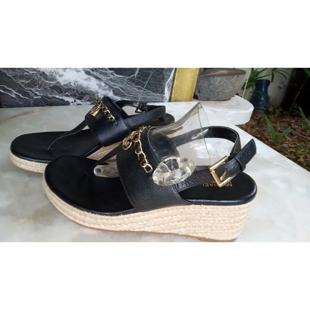 Michael-kors Black and Gold Sandals